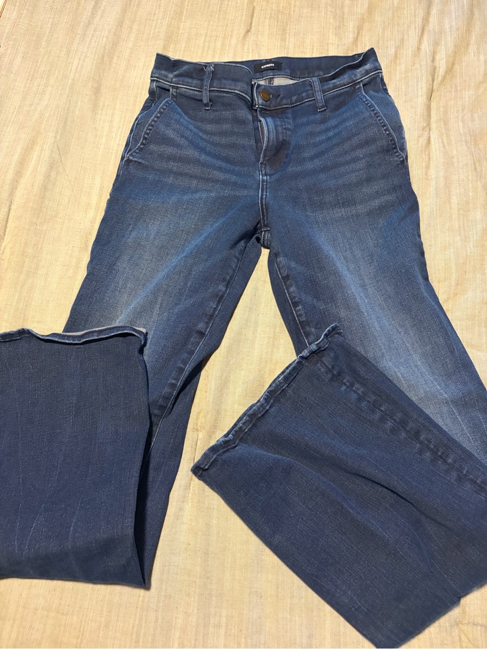 Express Women’s Boot Cut Jeans in Dark Blue Wash
